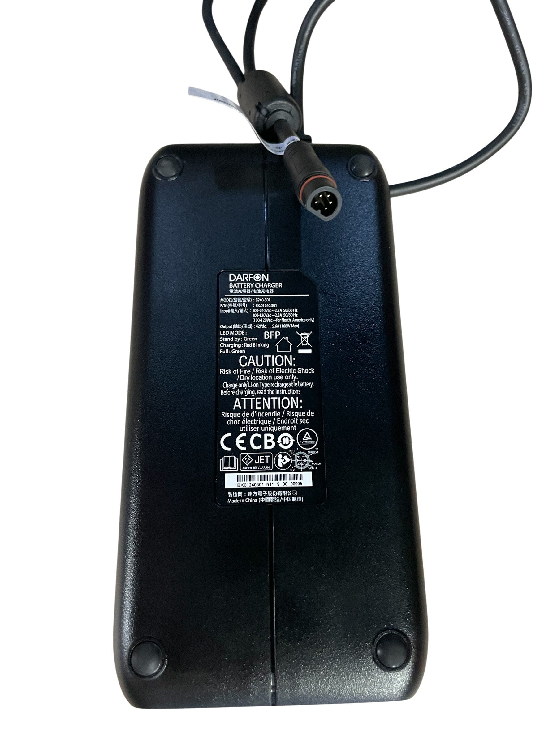 Darfon Caricabatteria per Bici Elettrica Smart Plus Modello B240-301 42V, 4A