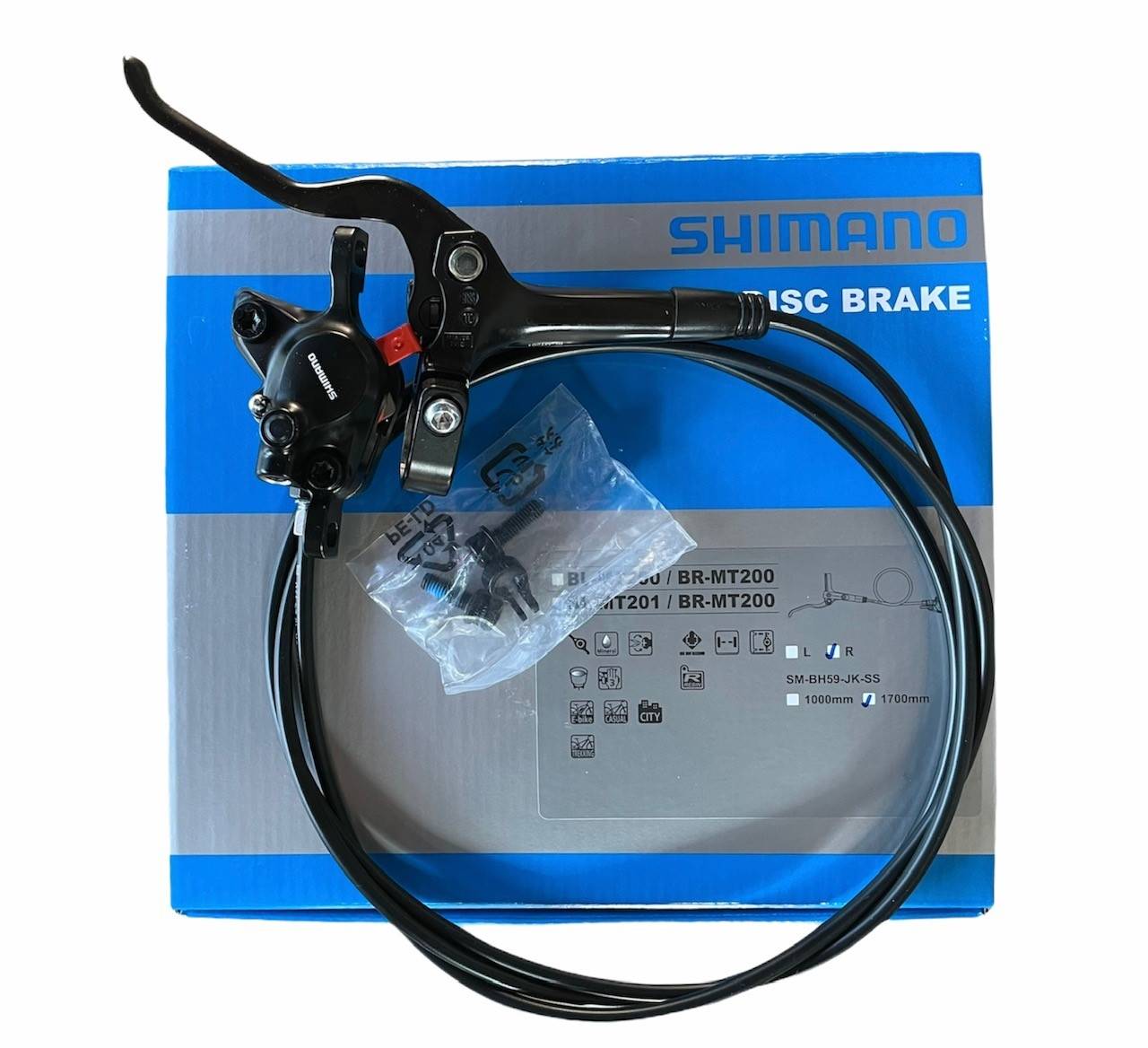 Kit Freno Disco Shimano  Ant. Nero (R) BL-MT201 + BR-MT200 + Tubo
