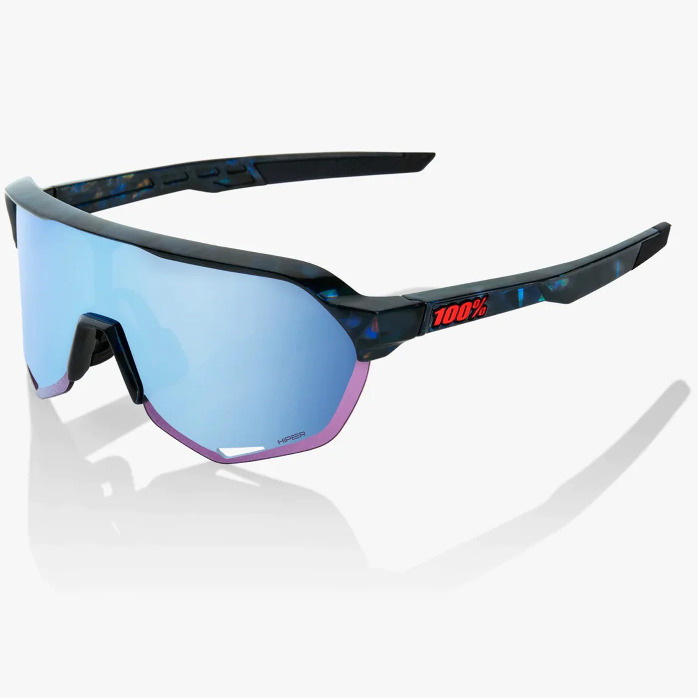 Occhiali  100% S2 - Black Holographic HiPER Blue Mirror