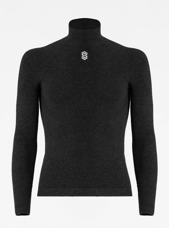 Stay Warm - Maglia -termica Manica Lunga Collo Alto Anthracite-Rosolafreebikes Stay Warm - Maglia -termica Manica Lunga Collo Alto Anthracite-Rosolafreebikes