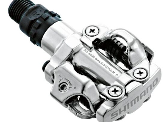 Pedali Shimano M520 SPD Argento Con Tacchette SM-SH51-Rosolafreebikes