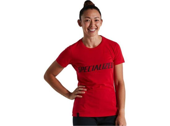 Women's Wordmark rossa T-Shirt Specialized_Rosolafreebikes