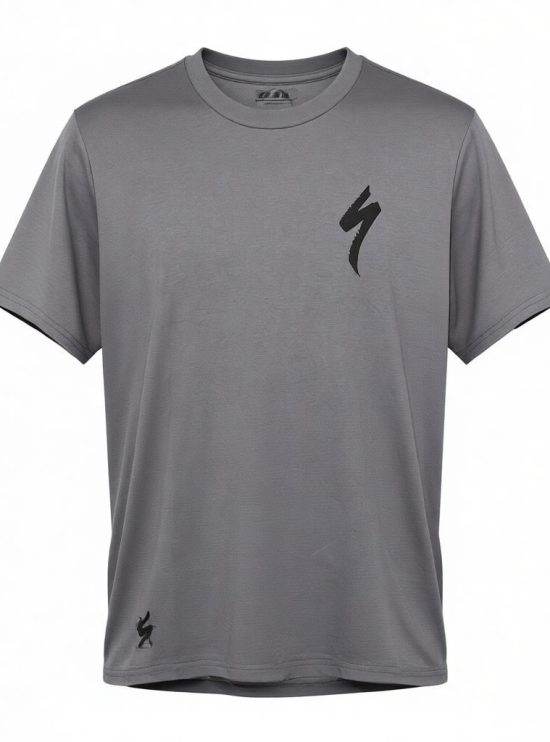 T-Shirt Specialized -Logo Men grigia-Rosolafreebikes T-Shirt Specialized -Logo Men grigia-Rosolafreebikes